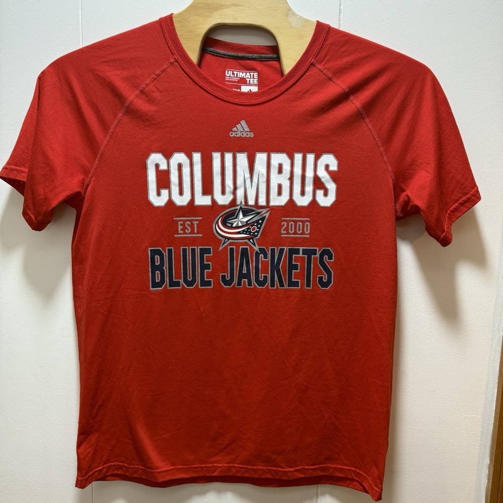 Columbus Blue Jackets NHL‎ Adidas Men's T-Shirt Red Men's Size XL